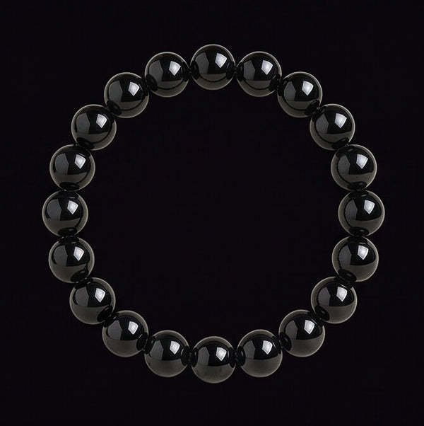 Black Tourmaline Bead Bracelet Natural Stone