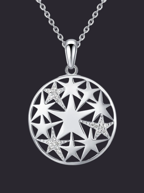 Celestial Pentagram Pendant Necklace S925 Silver