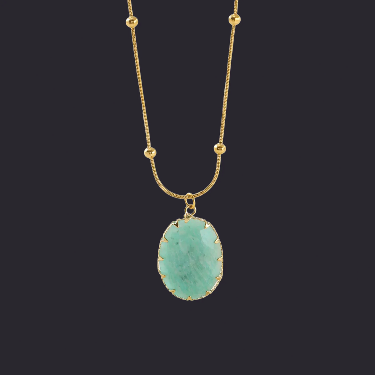 Turquoise Pendant Necklace 18K Gold