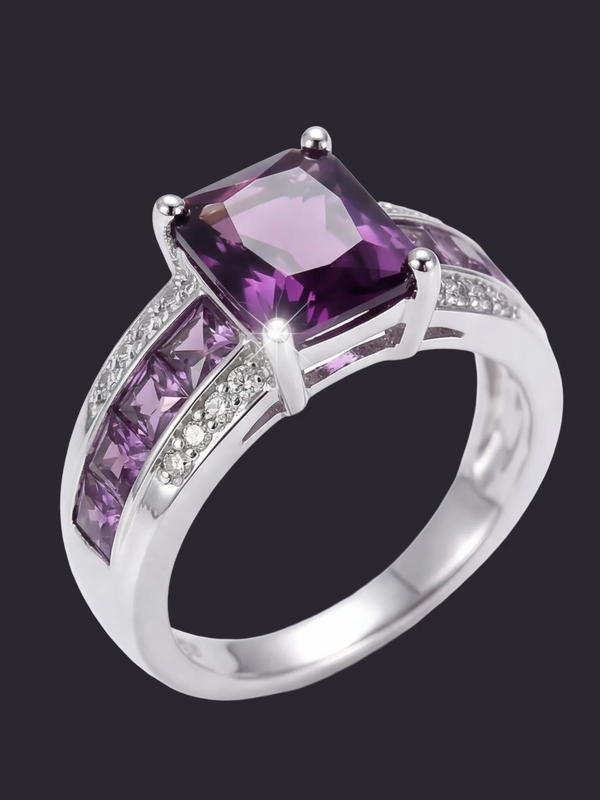 Amethyst Radiance Ring Crystal Stone