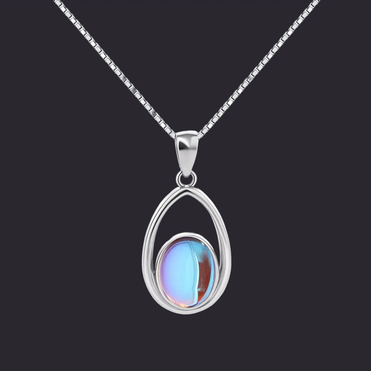 Moonstone Teardrop Pendant 925 Sterling Silver