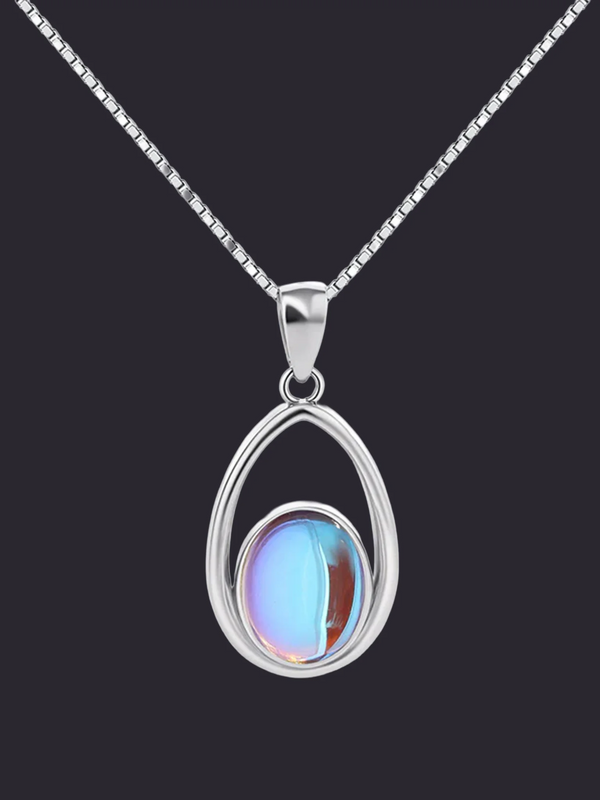 Moonstone Teardrop Pendant 925 Sterling Silver