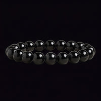Black Tourmaline Bead Bracelet Natural Stone