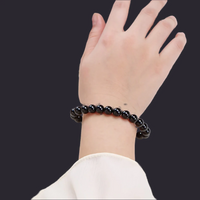 Black Tourmaline Bead Bracelet Natural Stone
