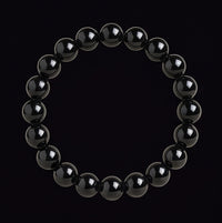 Black Tourmaline Bead Bracelet Natural Stone