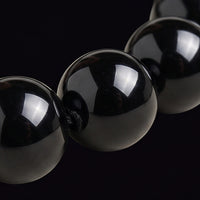 Black Tourmaline Bead Bracelet Natural Stone