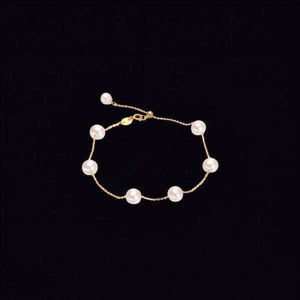 Freshwater Pearl Chain Bracelet 18K Gold