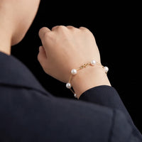 Freshwater Pearl Chain Bracelet 18K Gold