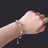 Freshwater Pearl Chain Bracelet 18K Gold