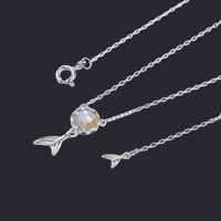 Labradorite Mermaid Tail Necklace and Bracelet Set