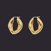 Sculptural Gold Hoop Earrings 18K