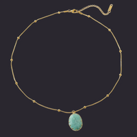 Turquoise Pendant Necklace 18K Gold