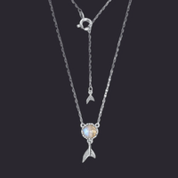Labradorite Mermaid Tail Necklace and Bracelet Set