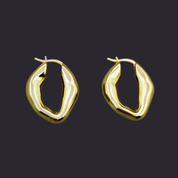 Sculptural Gold Hoop Earrings 18K