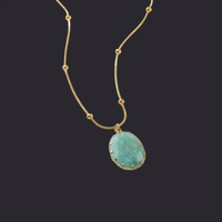 Turquoise Pendant Necklace 18K Gold