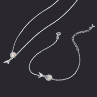 Labradorite Mermaid Tail Necklace and Bracelet Set