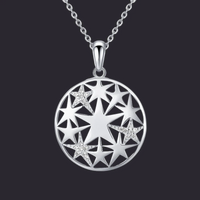 Celestial Pentagram Pendant Necklace S925 Silver