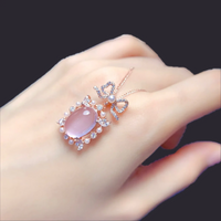 Rose Quartz Pearl Halo Pendant Rose Gold