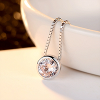 Celestial Zircon Pendant Necklace 925 Silver