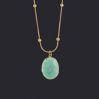 Turquoise Pendant Necklace 18K Gold