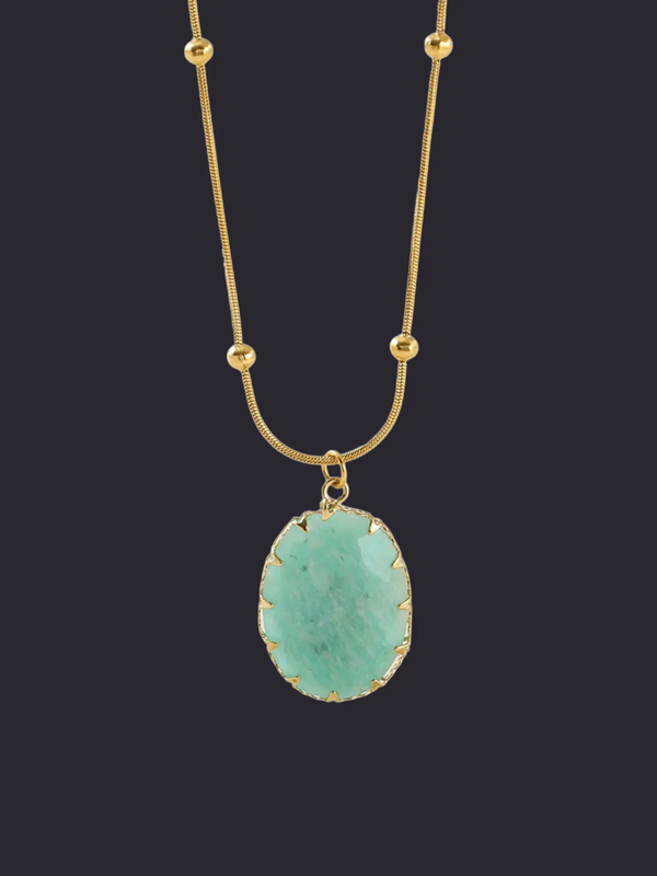 Turquoise Pendant Necklace 18K Gold