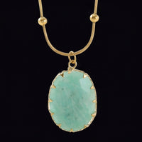 Turquoise Pendant Necklace 18K Gold