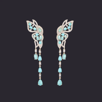 Butterfly Waterdrop Tassel Earrings Gold