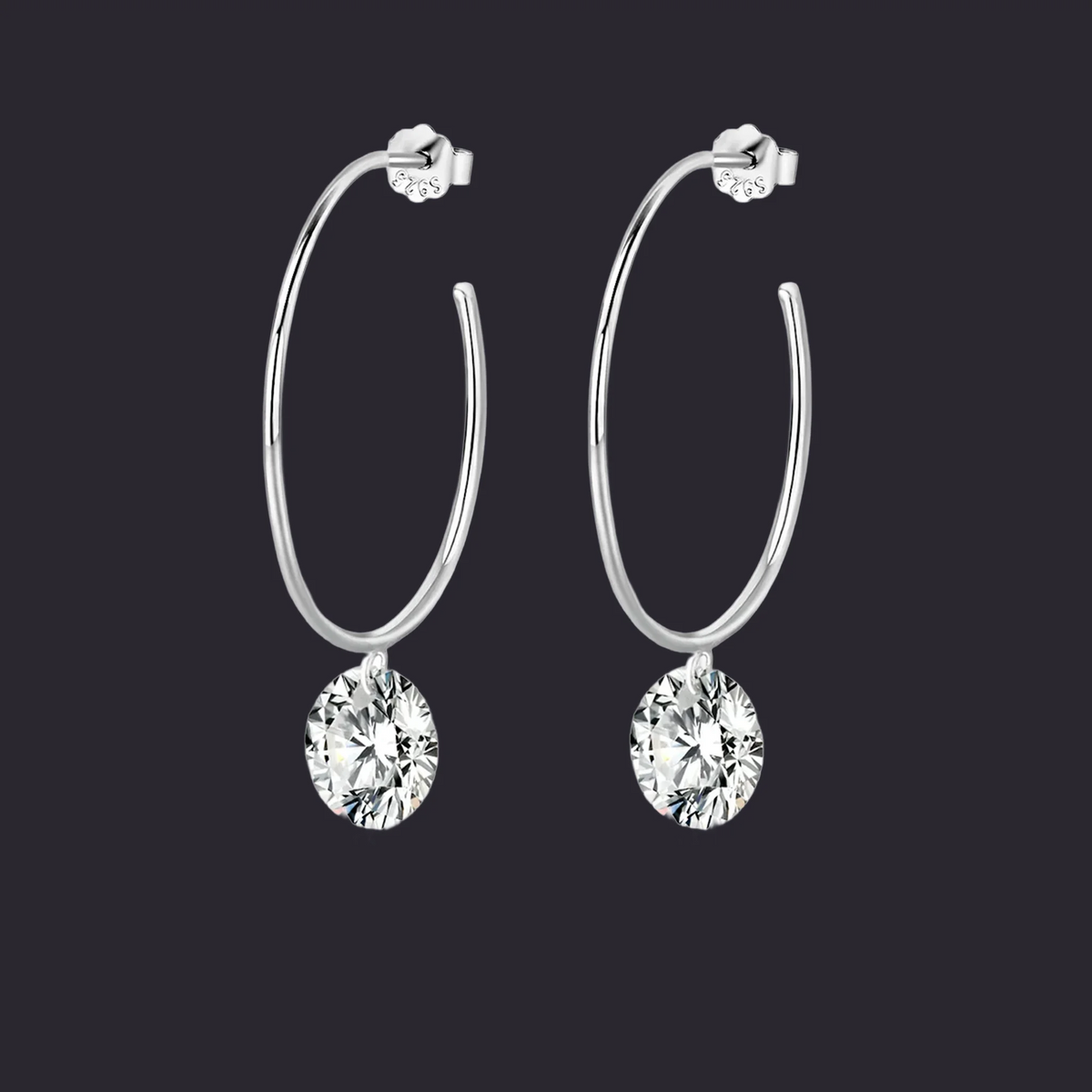 Moissanite Stud Earrings S925 Platinum
