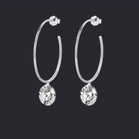 Moissanite Stud Earrings S925 Platinum