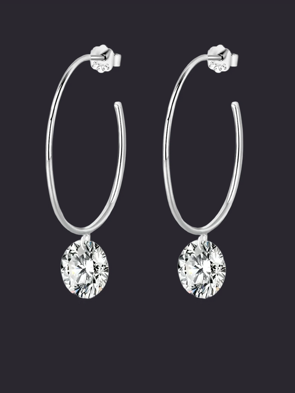 Moissanite Stud Earrings S925 Platinum