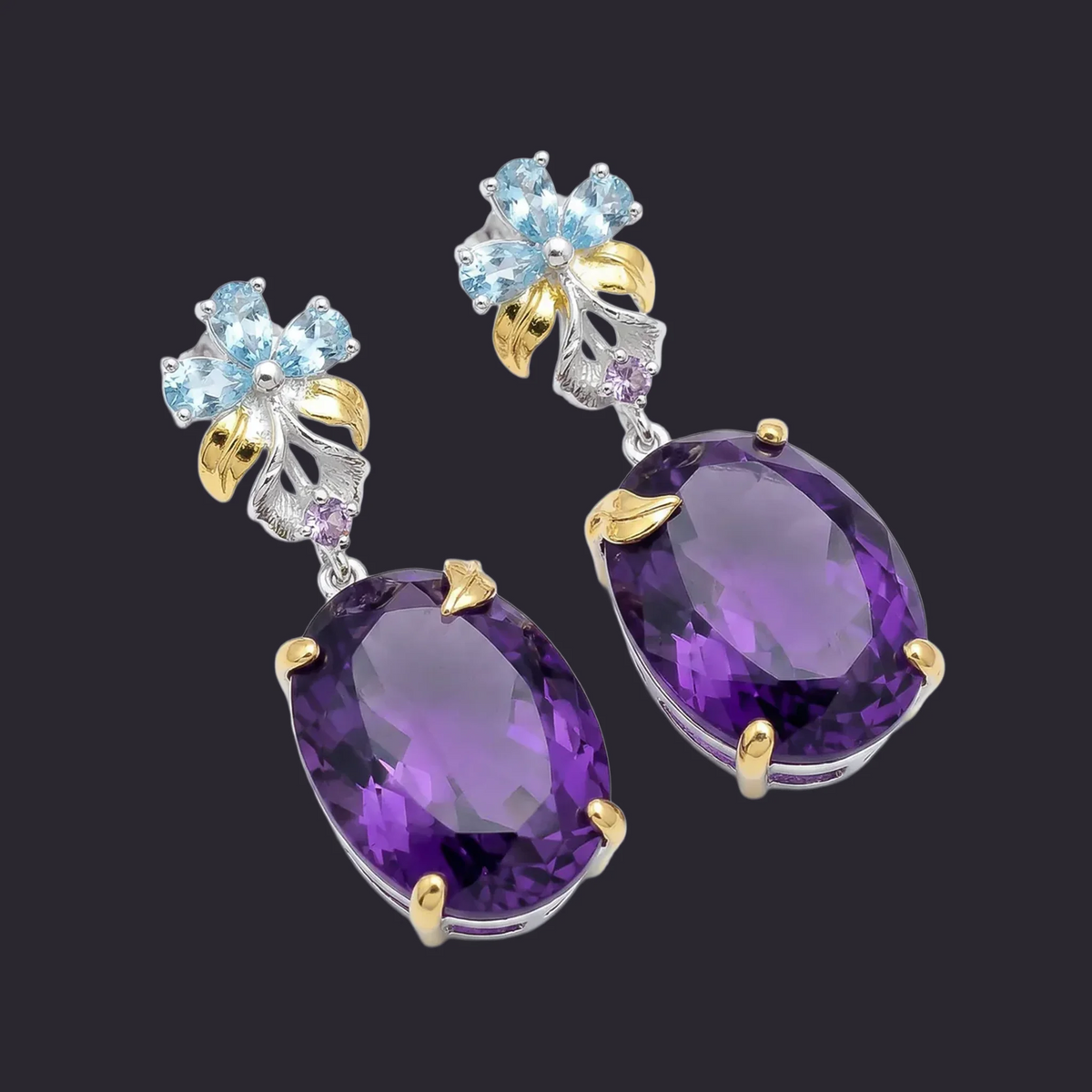 Amethyst Bloom Drop Earrings