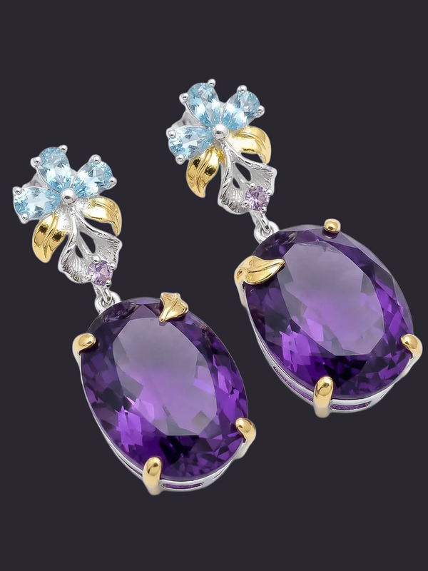 Amethyst Bloom Drop Earrings