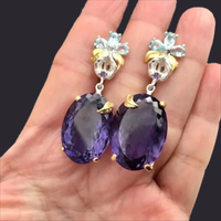 Amethyst Bloom Drop Earrings