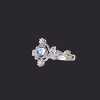 Moonstone Celestial Crown Ring 925 Sterling Silver