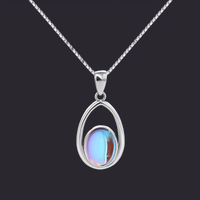 Moonstone Teardrop Pendant 925 Sterling Silver