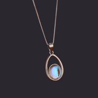 Moonstone Teardrop Pendant 925 Sterling Silver