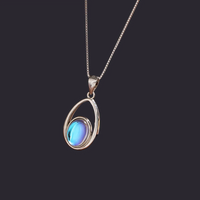 Moonstone Teardrop Pendant 925 Sterling Silver