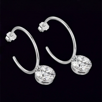 Moissanite Stud Earrings S925 Platinum