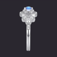 Moonstone Celestial Crown Ring 925 Sterling Silver