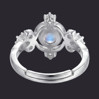 Moonstone Celestial Crown Ring 925 Sterling Silver