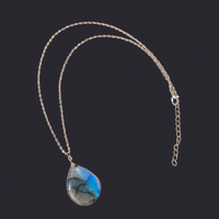 Labradorite Teardrop Pendant Natural Crystal
