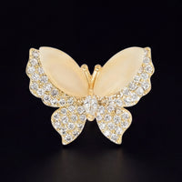 Opal Butterfly Studs Gold Crystal