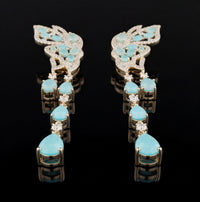 Butterfly Waterdrop Tassel Earrings Gold