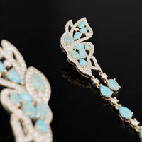 Butterfly Waterdrop Tassel Earrings Gold
