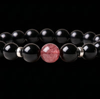 Obsidian Micro Bead Bracelet Natural Stone