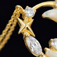 Celestial Star Moon Necklace S925 Sterling Silver