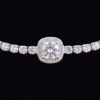 Crystal Tennis Bracelet Full Zircon Silver