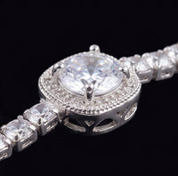 Crystal Tennis Bracelet Full Zircon Silver