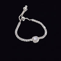 Crystal Tennis Bracelet Full Zircon Silver