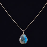 Labradorite Teardrop Pendant Natural Crystal